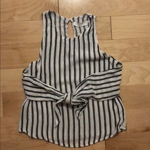 ASTR the label shirt: navy & white stripped tank s